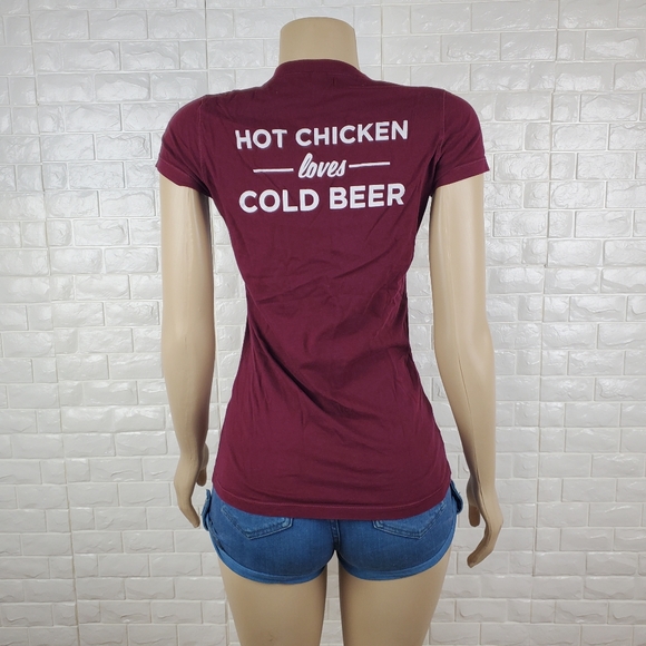 bella canvas maroon medium vneck shirt ( 5 for $20 ) - Picture 5 of 8